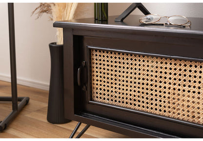 TVボード テレビボード TVボード ローボード 収納 AVラック ラタン 籐 ミンディ ナチュラル 木製 天然木 ブラック ベージュ おしゃれ メンズライク 北欧 韓国 インテリア おしゃれ 新生活(代引不可)