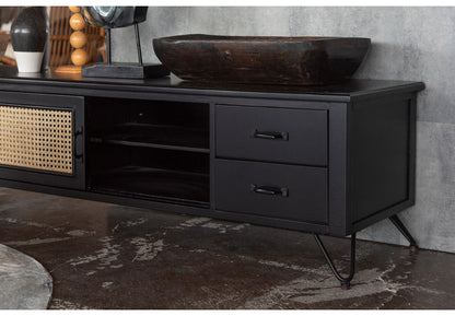 TVボード テレビボード TVボード ローボード 収納 AVラック ラタン 籐 ミンディ ナチュラル 木製 天然木 ブラック ベージュ おしゃれ メンズライク 北欧 韓国 インテリア おしゃれ 新生活(代引不可)