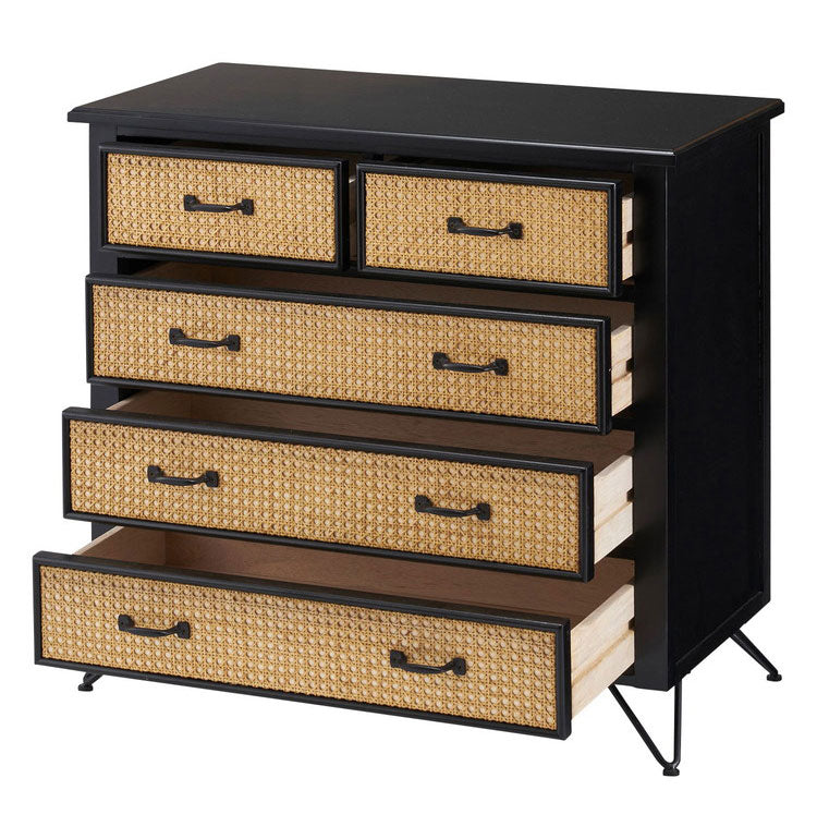 チェスト チェスト 棚 収納 タンス リビングチェスト ラタン 籐 ミンディ ナチュラル 木製 天然木 ブラック ベージュ おしゃれ メンズライク 北欧 韓国 インテリア おしゃれ(代引不可)