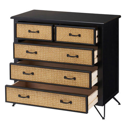 チェスト チェスト 棚 収納 タンス リビングチェスト ラタン 籐 ミンディ ナチュラル 木製 天然木 ブラック ベージュ おしゃれ メンズライク 北欧 韓国 インテリア おしゃれ(代引不可)