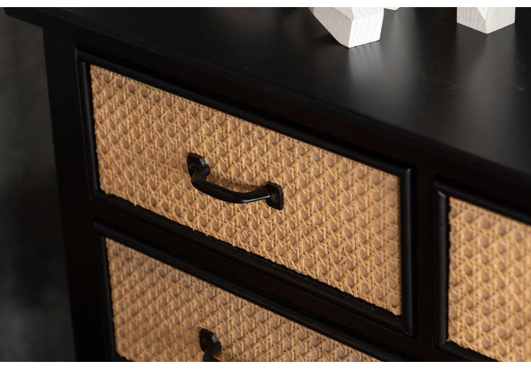 チェスト チェスト 棚 収納 タンス リビングチェスト ラタン 籐 ミンディ ナチュラル 木製 天然木 ブラック ベージュ おしゃれ メンズライク 北欧 韓国 インテリア おしゃれ(代引不可)