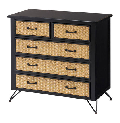 チェスト チェスト 棚 収納 タンス リビングチェスト ラタン 籐 ミンディ ナチュラル 木製 天然木 ブラック ベージュ おしゃれ メンズライク 北欧 韓国 インテリア おしゃれ(代引不可)