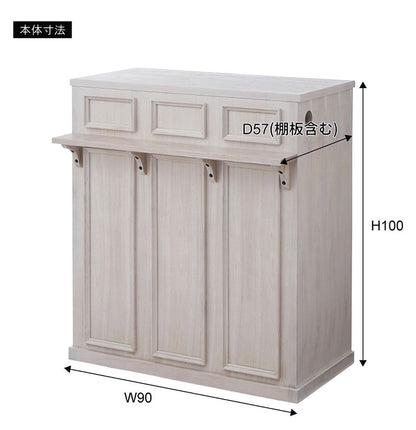 カウンター カウンターテーブル テーブル ハイテーブル おしゃれ 北欧 シンプル ホワイト ブラウン 白 韓国インテリア ナチュラル モダン 棚付き 収納付き 荷台 稼働棚 木製(代引不可)