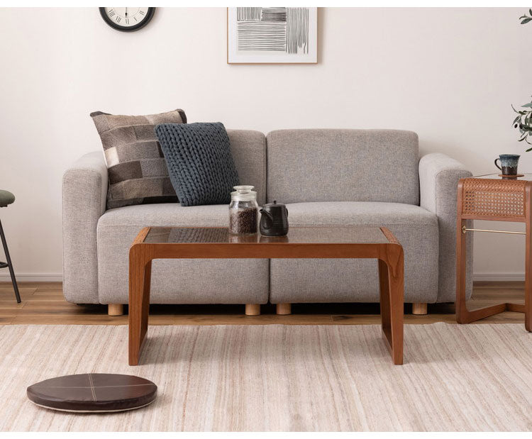 センターテーブル ラタン 籐 センターテーブル テーブル 机 ラタンセンターテーブル ラタンテーブル ローテーブル ガラス天板 ガラス クリア クリア天板 メッシュ ガラステーブル 籐編み(代引不可)