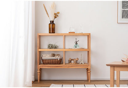 オープンシェルフ PM-513 東谷 収納 棚 シェルフ オープンシェルフ オープン収納 3段 三段 見せる収納 魅せる収納 木製 天然木 ミンディ ラタン 籐 幅80cm 高さ75cm ガラス クリア 透明(代引不可)