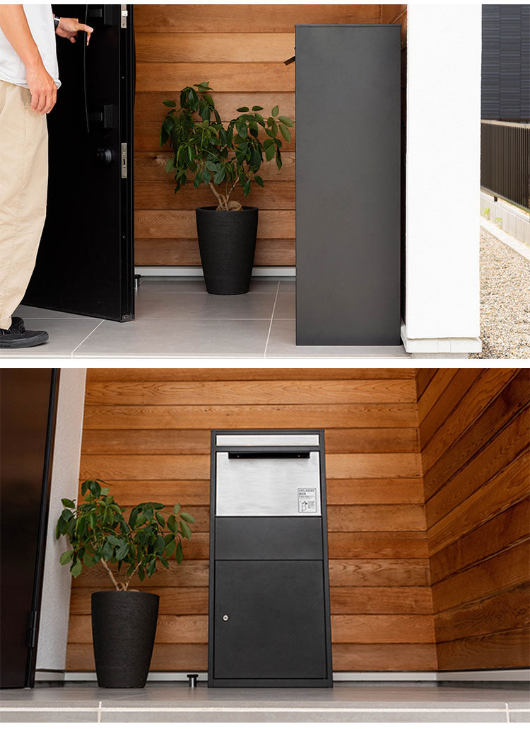 宅配ボックス 一戸建て 大容量 完成品 ステンレス デリバリーボックス 郵便受け ポスト 置き型 防水 郵便ポスト 鍵付き アンティーク 玄関 エントランス(代引不可)