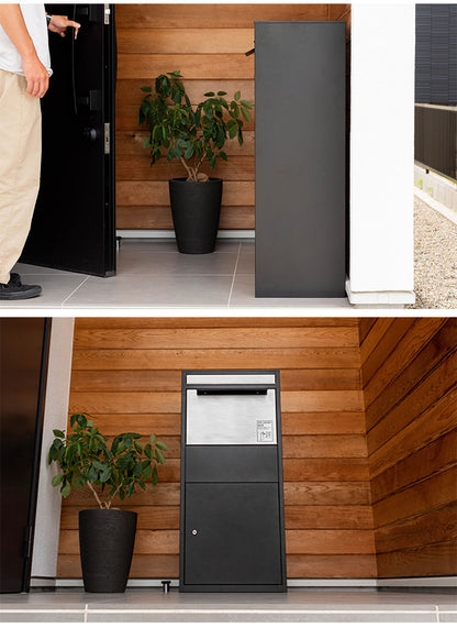 宅配ボックス 一戸建て 大容量 完成品 ステンレス デリバリーボックス 郵便受け ポスト 置き型 防水 郵便ポスト 鍵付き アンティーク 玄関 エントランス(代引不可)