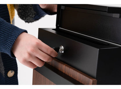 ポスト 壁掛け 壁付け 壁面 ウォールポスト メールボックス おしゃれ スリム 鍵付き スチール 木目調 黒 ブラック 白 ホワイト(代引不可)