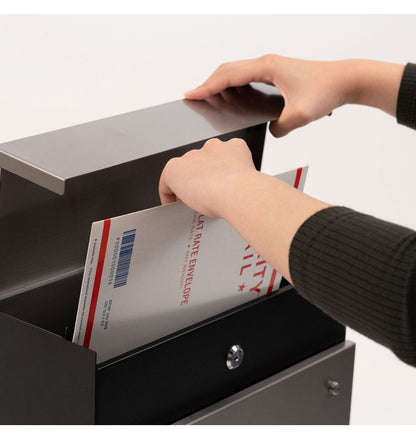 ポスト 壁掛け 壁付け ステンレス 防犯 郵便 郵便ポスト 壁面 ウォールポスト メールボックス おしゃれ スリム 鍵付き スチール(代引不可)