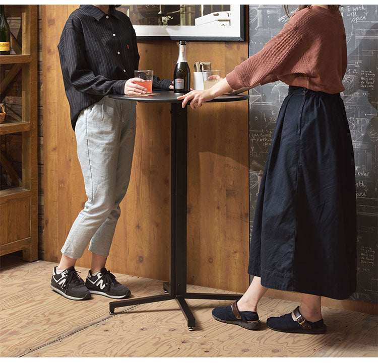 テーブル カフェテーブル 丸型 サークル 丸 ダイニングテーブル オフィス アジャスター付き スチール スタイリッシュ シンプル ブラック グレー レッド(代引不可)