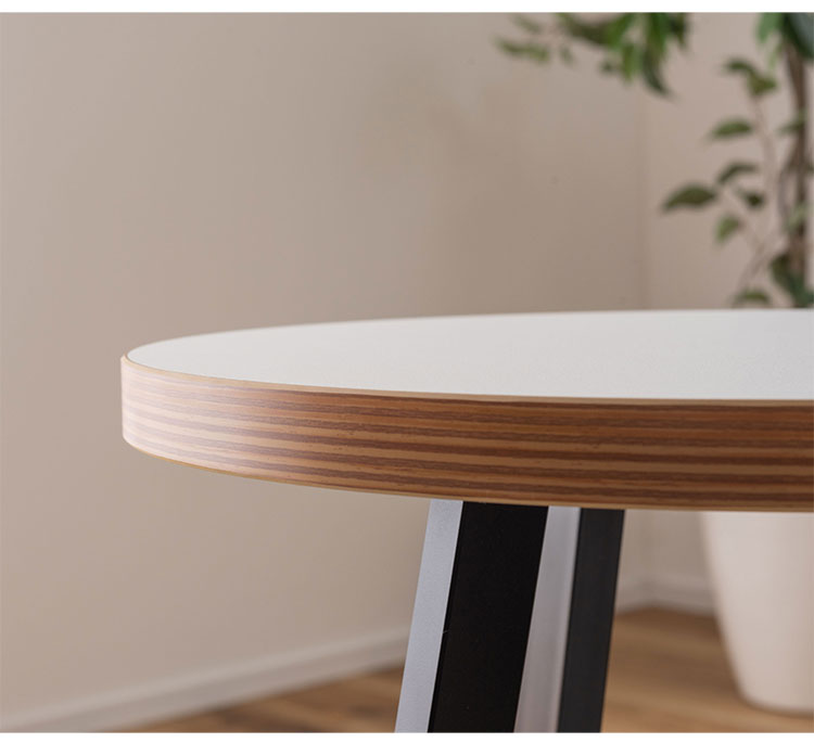 サイドテーブル Sサイズ ナイトテーブル 机 おしゃれ 丸型 円形 木目調 スチール 黒フレーム シンプル モダン インダストリアル ナチュラル ブラウン ホワイト 白 新生活(代引不可)