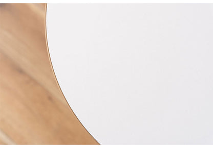 サイドテーブル Sサイズ ナイトテーブル 机 おしゃれ 丸型 円形 木目調 スチール 黒フレーム シンプル モダン インダストリアル ナチュラル ブラウン ホワイト 白 新生活(代引不可)