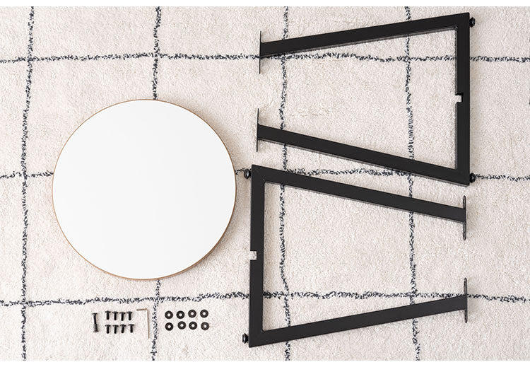 サイドテーブル Sサイズ ナイトテーブル 机 おしゃれ 丸型 円形 木目調 スチール 黒フレーム シンプル モダン インダストリアル ナチュラル ブラウン ホワイト 白 新生活(代引不可)