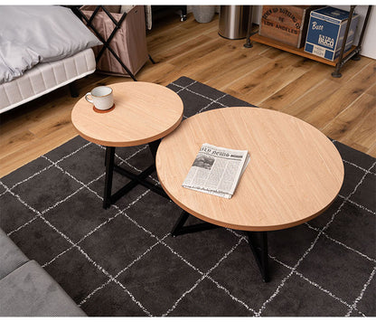 ローテーブル センターテーブル 円形 幅50cm 奥行 高さ 45cm 白 茶色 リビングテーブル 机 おしゃれ 丸型 丸 丸テーブル まる 木目調 スチール 黒フレーム 小さめ 小さい シンプル(代引不可)