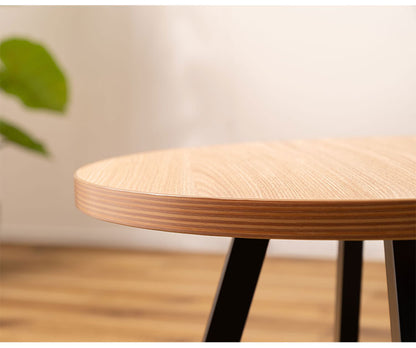 ローテーブル センターテーブル 円形 幅50cm 奥行 高さ 45cm 白 茶色 リビングテーブル 机 おしゃれ 丸型 丸 丸テーブル まる 木目調 スチール 黒フレーム 小さめ 小さい シンプル(代引不可)