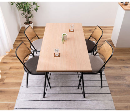 ダイニングテーブル ダイニングテーブル 150×80 高さ72cm 幅150cm 奥行80cm スチール おしゃれ インダストリアル シンプル 長方形 ミックス インテリア 省スペース コンパクト(代引不可)