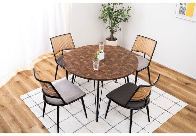 ダイニングテーブル ダイニングテーブル 105×105 高さ72cm 幅105cm 奥行60cm スチール おしゃれ シンプル 丸 円 まる 円卓 ラウンド 正円 ミックス インテリア 省スペース コンパクト(代引不可)