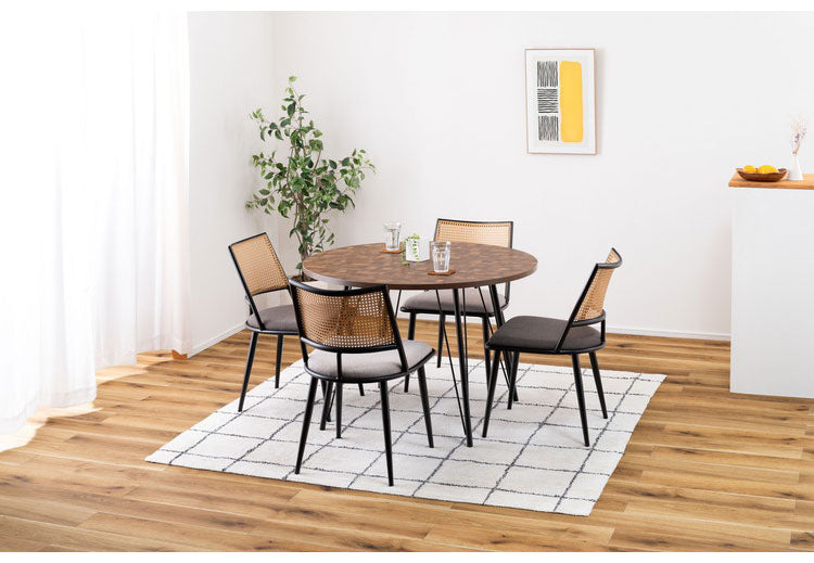 ダイニングテーブル ダイニングテーブル 105×105 高さ72cm 幅105cm 奥行60cm スチール おしゃれ シンプル 丸 円 まる 円卓 ラウンド 正円 ミックス インテリア 省スペース コンパクト(代引不可)