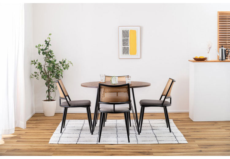 ダイニングテーブル ダイニングテーブル 105×105 高さ72cm 幅105cm 奥行60cm スチール おしゃれ シンプル 丸 円 まる 円卓 ラウンド 正円 ミックス インテリア 省スペース コンパクト(代引不可)