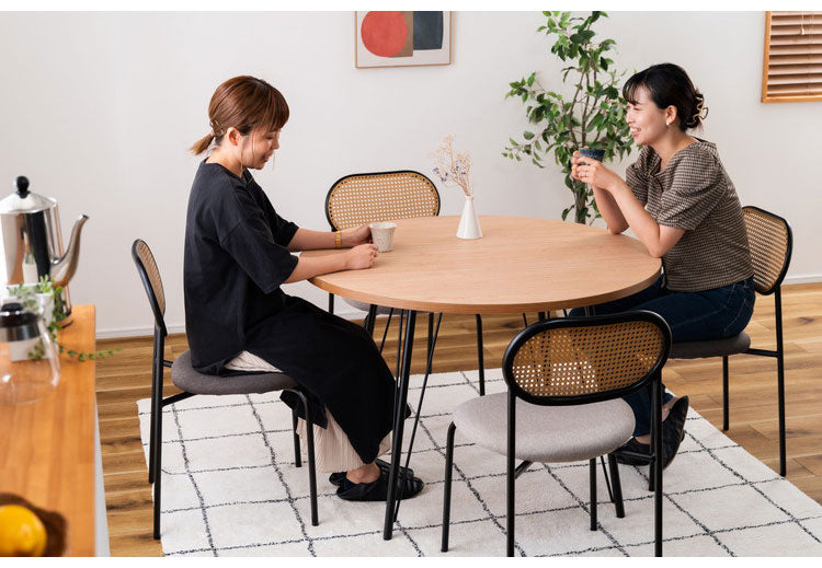 ダイニングテーブル ダイニングテーブル 105×105 高さ72cm 幅105cm 奥行60cm スチール おしゃれ シンプル 丸 円 まる 円卓 ラウンド 正円 ミックス インテリア 省スペース コンパクト(代引不可)