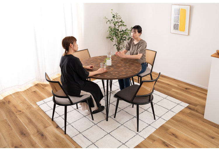 ダイニングテーブル ダイニングテーブル 105×105 高さ72cm 幅105cm 奥行60cm スチール おしゃれ シンプル 丸 円 まる 円卓 ラウンド 正円 ミックス インテリア 省スペース コンパクト(代引不可)