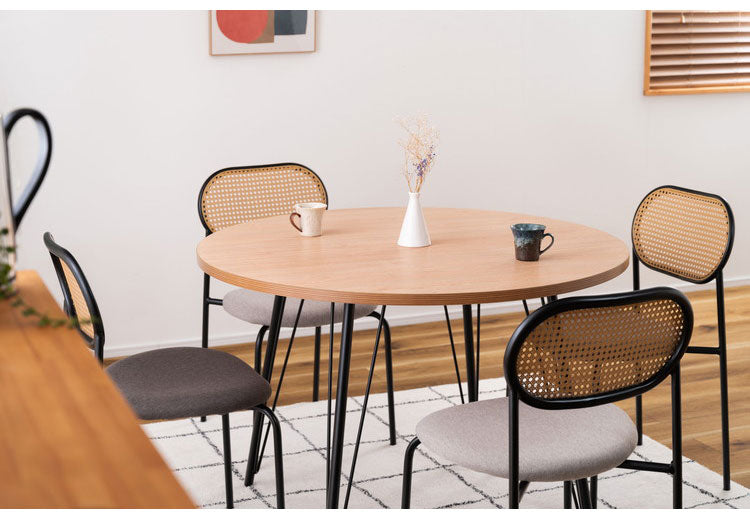 ダイニングテーブル ダイニングテーブル 105×105 高さ72cm 幅105cm 奥行60cm スチール おしゃれ シンプル 丸 円 まる 円卓 ラウンド 正円 ミックス インテリア 省スペース コンパクト(代引不可)