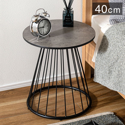ラウンドテーブルS PT-340 東谷 テーブル ラウンドテーブル 丸 サイドテーブル ストーン柄 石目調 スチール アイアン 北欧 モダン インダストリアル シンプル カフェ おしゃれ リビング ソファ(代引不可)