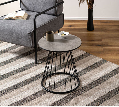 ラウンドテーブルS PT-340 東谷 テーブル ラウンドテーブル 丸 サイドテーブル ストーン柄 石目調 スチール アイアン 北欧 モダン インダストリアル シンプル カフェ おしゃれ リビング ソファ(代引不可)