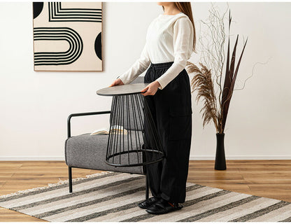 ラウンドテーブルS PT-340 東谷 テーブル ラウンドテーブル 丸 サイドテーブル ストーン柄 石目調 スチール アイアン 北欧 モダン インダストリアル シンプル カフェ おしゃれ リビング ソファ(代引不可)