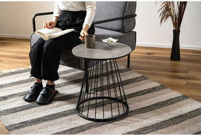 ラウンドテーブルS PT-340 東谷 テーブル ラウンドテーブル 丸 サイドテーブル ストーン柄 石目調 スチール アイアン 北欧 モダン インダストリアル シンプル カフェ おしゃれ リビング ソファ(代引不可)