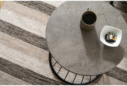 ラウンドテーブルS PT-340 東谷 テーブル ラウンドテーブル 丸 サイドテーブル ストーン柄 石目調 スチール アイアン 北欧 モダン インダストリアル シンプル カフェ おしゃれ リビング ソファ(代引不可)