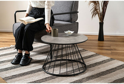 ラウンドテーブルL PT-341 東谷 テーブル ラウンドテーブル 丸 サイドテーブル ストーン柄 石目調 スチール アイアン 北欧 モダン インダストリアル シンプル カフェ おしゃれ リビング ソファ(代引不可)