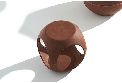 サイドテーブル PT-367 東谷 サイドテーブル おしゃれ 丸 ソフトレザー ベッド ソファ横 ソファー ソファーサイドテーブル テーブル ラウンド ステッチ 合皮 ブラウン 茶色 グレー モダン(代引不可)