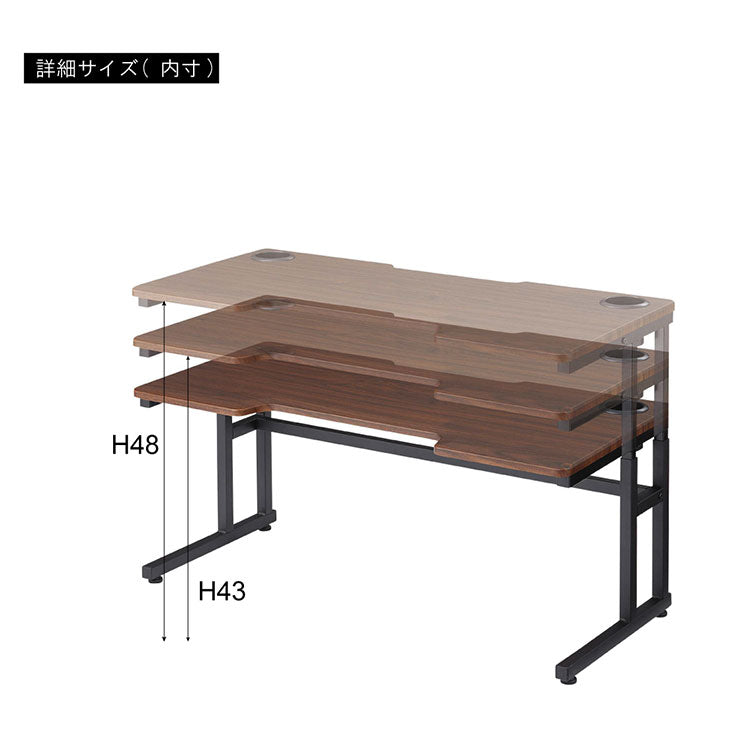 ゲーミングデスク パソコンデスク PCデスク 高さ調節可 ドリンクホルダー付 アジャスター付 幅90cm 学習机 オフィスデスク ワークデスク 北欧 作業机 シンプル 書斎机(代引不可)