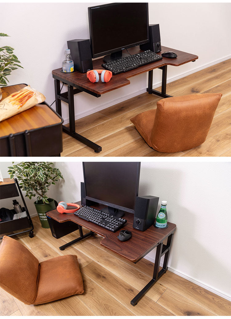 ゲーミングデスク パソコンデスク PCデスク 高さ調節可 ドリンクホルダー付 アジャスター付 幅90cm 学習机 オフィスデスク ワークデスク 北欧 作業机 シンプル 書斎机(代引不可)