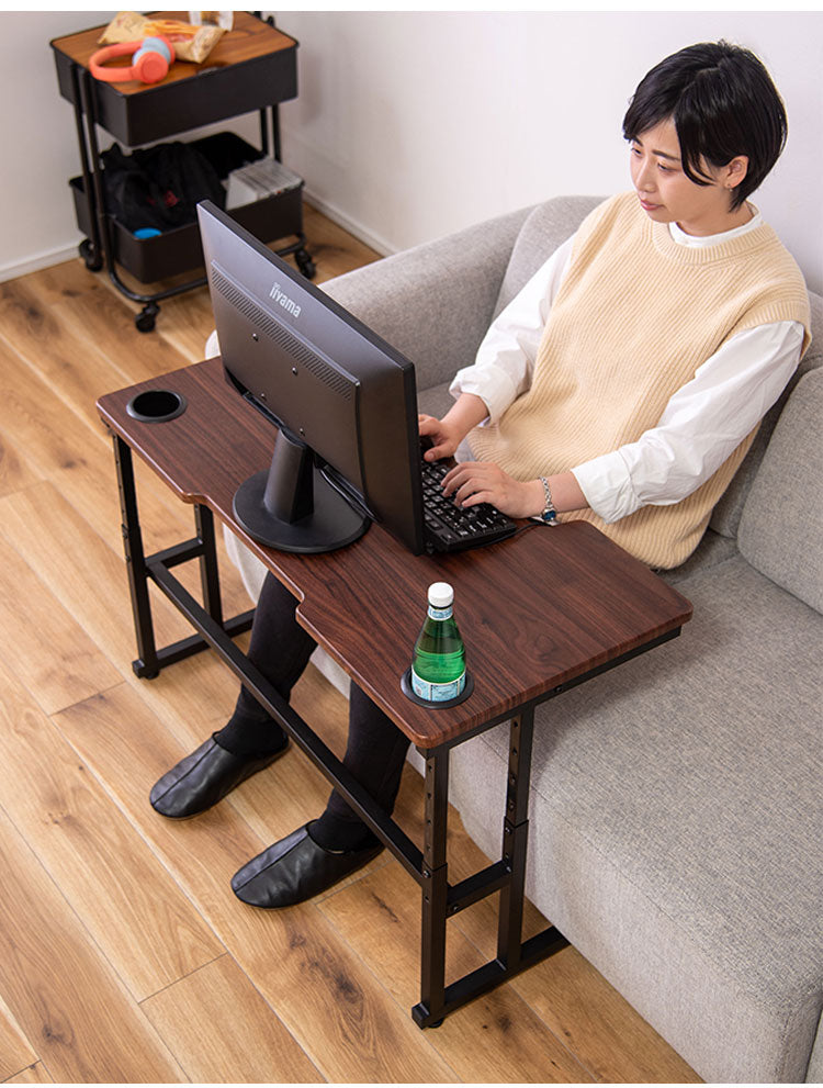 ゲーミングデスク パソコンデスク PCデスク 高さ調節可 ドリンクホルダー付 アジャスター付 幅90cm 学習机 オフィスデスク ワークデスク 北欧 作業机 シンプル 書斎机(代引不可)