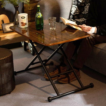 テーブル リフトテーブル 昇降テーブル センターテーブル 鏡面 折りたたみ 昇降 便利 ローテーブル ダイニング ブラウン(代引不可)