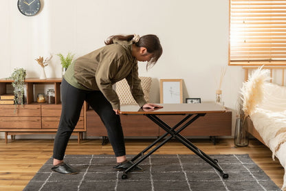 テーブル リフトテーブル 昇降テーブル センターテーブル 鏡面 折りたたみ 昇降 便利 ローテーブル ダイニング ブラウン(代引不可)