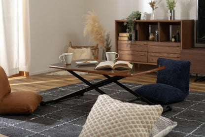 テーブル リフトテーブル 昇降テーブル センターテーブル 鏡面 折りたたみ 昇降 便利 ローテーブル ダイニング ブラウン(代引不可)