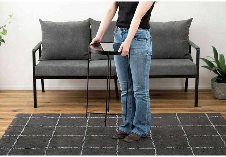 サイドテーブル PT-561 東谷 サイドテーブル ミニテーブル ソファサイド 石目調 ブラック シック スチール シンプル スタイリッシュ 机 テーブル モダン かっこいい(代引不可)