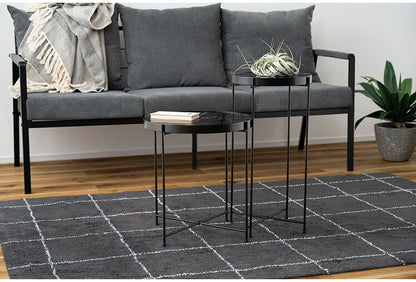 サイドテーブル PT-561 東谷 サイドテーブル ミニテーブル ソファサイド 石目調 ブラック シック スチール シンプル スタイリッシュ 机 テーブル モダン かっこいい(代引不可)