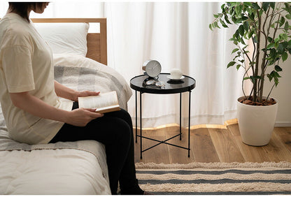 サイドテーブル PT-562 東谷 サイドテーブル ミニテーブル ソファサイド 石目調 ブラック シック スチール シンプル スタイリッシュ 机 テーブル モダン かっこいい(代引不可)