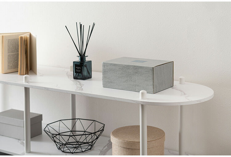 オープンラック3段 PT-564 東谷 オープンラック ラック 収納棚 ディスプレイラック 大理石調 石目調 3段 シック モダン 黒 ブラック 楕円形 ストーン柄 リビング 見せる収納 スチール脚(代引不可)