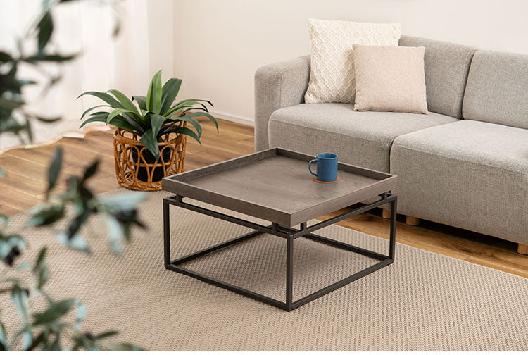 リビングテーブル PT-784 東谷 テーブル センターテーブル リビングテーブル ローテーブル ソファテーブル リビング おしゃれ コーヒーテーブル 天然木 シンプル スチール脚 アイアン シック(代引不可)