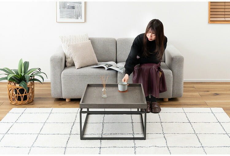 リビングテーブル PT-784 東谷 テーブル センターテーブル リビングテーブル ローテーブル ソファテーブル リビング おしゃれ コーヒーテーブル 天然木 シンプル スチール脚 アイアン シック(代引不可)