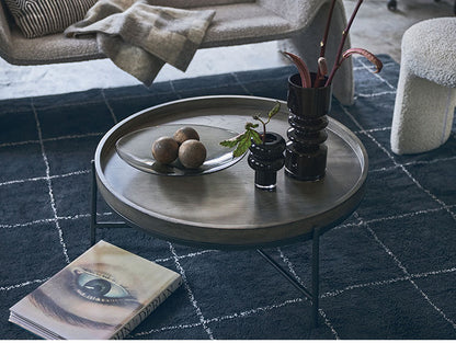 ラウンドテーブル PT-785 東谷 テーブル センターテーブル リビングテーブル ラウンドテーブル ローテーブル ソファテーブル リビング おしゃれ コーヒーテーブル 天然木 シンプル スチール脚(代引不可)