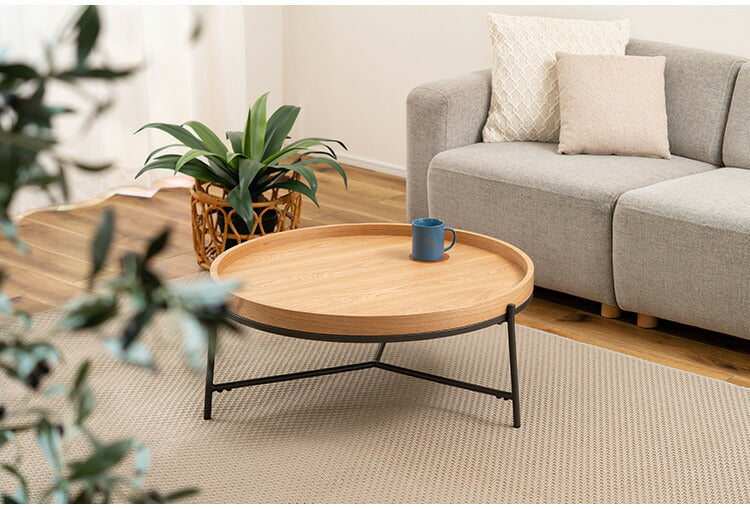 ラウンドテーブル PT-785 東谷 テーブル センターテーブル リビングテーブル ラウンドテーブル ローテーブル ソファテーブル リビング おしゃれ コーヒーテーブル 天然木 シンプル スチール脚(代引不可)