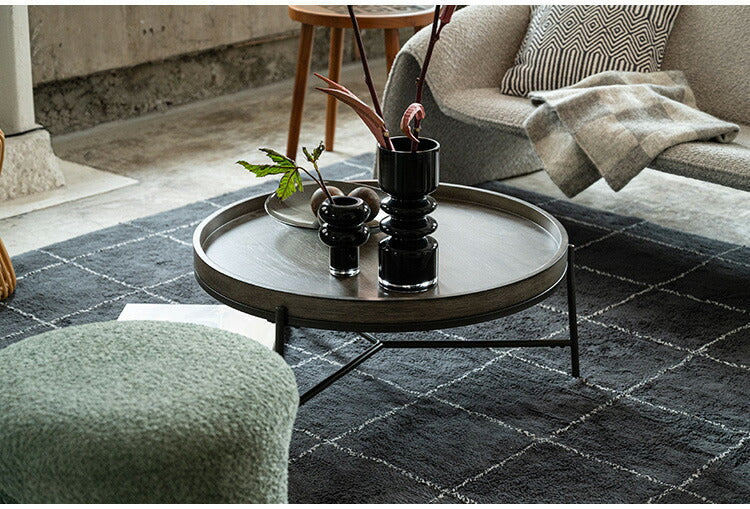 ラウンドテーブル PT-785 東谷 テーブル センターテーブル リビングテーブル ラウンドテーブル ローテーブル ソファテーブル リビング おしゃれ コーヒーテーブル 天然木 シンプル スチール脚(代引不可)