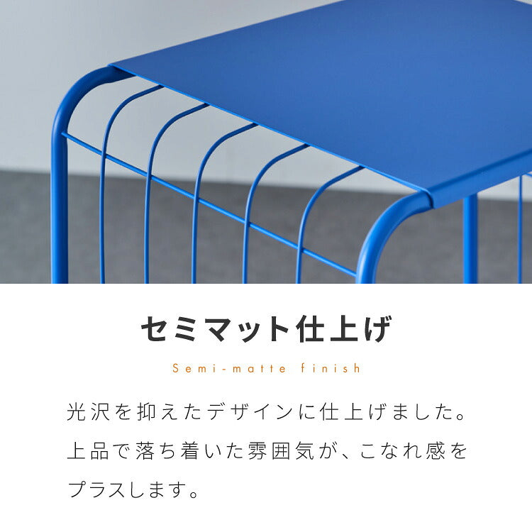 スチールシェルフ 脚付き 幅47.5cm 高さ73cm 棚 ラック キャビネット アクセント 青 ブルー 差し色 ブルーインテリア 韓国インテリア 可愛い かわいい おしゃれ(代引不可)