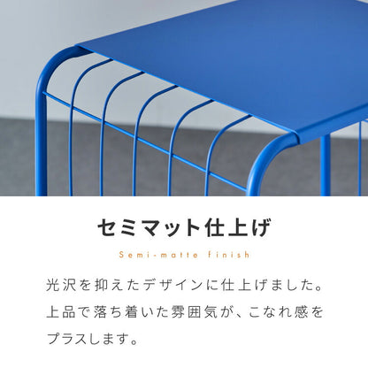 スチールシェルフ 脚付き 幅47.5cm 高さ73cm 棚 ラック キャビネット アクセント 青 ブルー 差し色 ブルーインテリア 韓国インテリア 可愛い かわいい おしゃれ(代引不可)
